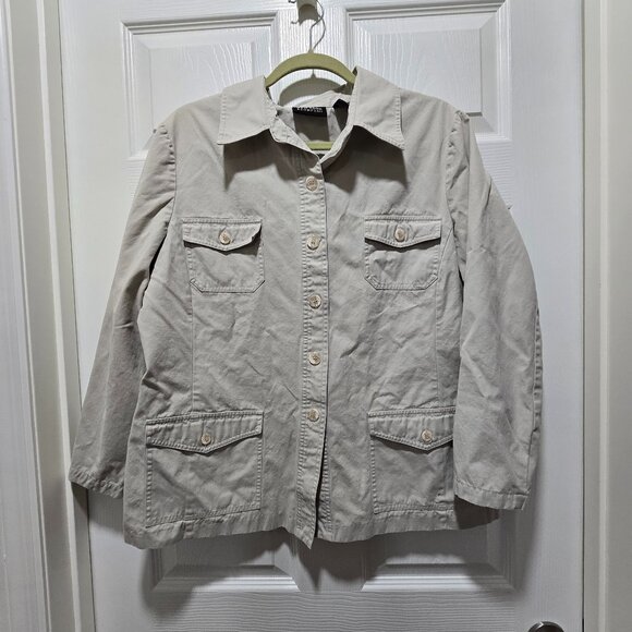 New York & Company Women's Canvas Tan Jacket XL - Picture 1 of 4